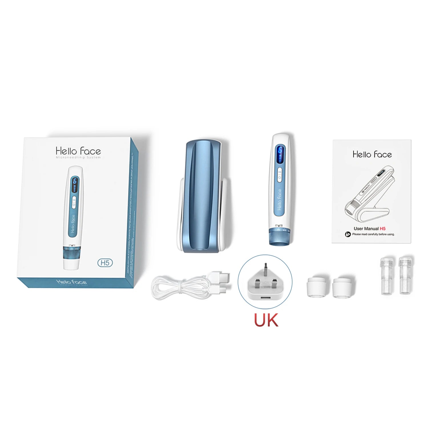 Hello Face H5 Derma pen Original Professional Derma Pen 2 in 1 EMS Automatic Microneedling pen 0.25 mm needle length