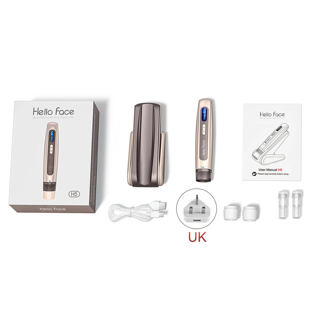 Hello Face H5 Derma pen Original Professional Derma Pen 2 in 1 EMS Automatic Microneedling pen 0.25 mm needle length