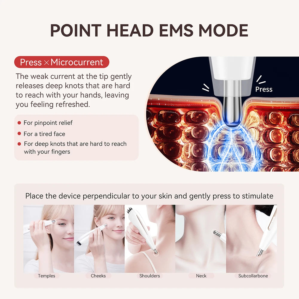 ANLAN RF Acupoint Massager Dual-head Dual-mode Design EMS Relieves Fatigue RF+EMS Skin Firming Face Skincare Beauty Device