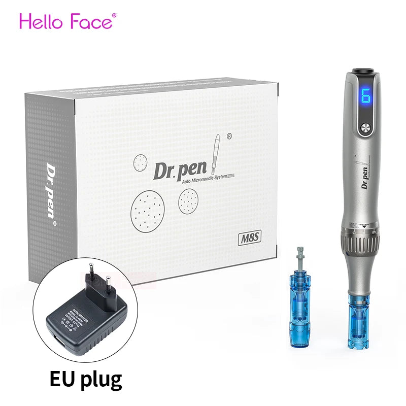 Dr. pen Ultima M8S Wireless Professional Derma Pen with 2  Needle for Hair Growth Microneedle Therapy Anti Backflow Micro Pen