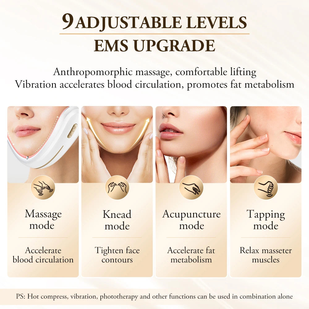 ANLAN V-Face Lifting Beauty Device 4-pole Double Chin Remove Microcurrent Facial Slimming Red/Blue Light Skincare Massager