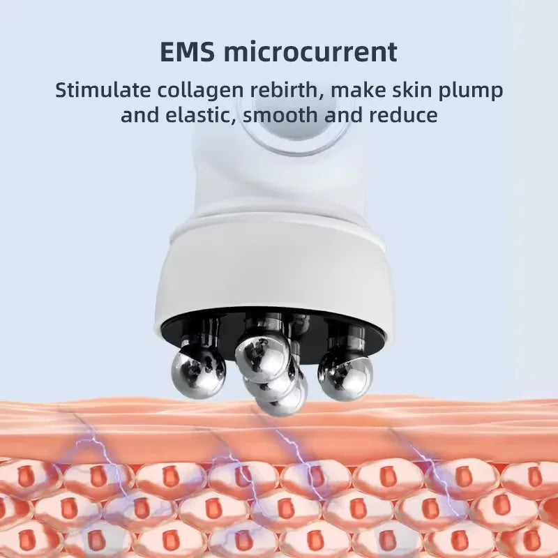 3in1 RF Heating EMS Facial 360° Roller Massager for FIne Lines Lifting Skin Rejuvenation Skin Firm Microcurrent Beauty Machine
