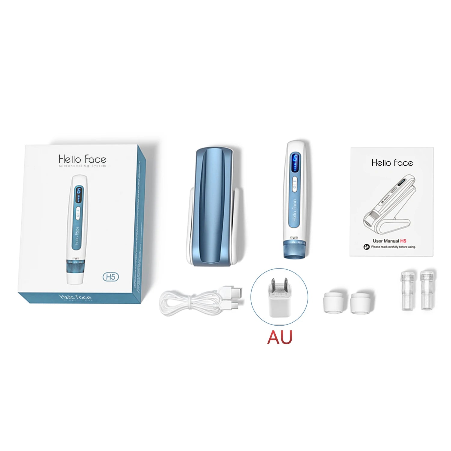 Hello Face H5 Derma pen Original Professional Derma Pen 2 in 1 EMS Automatic Microneedling pen 0.25 mm needle length
