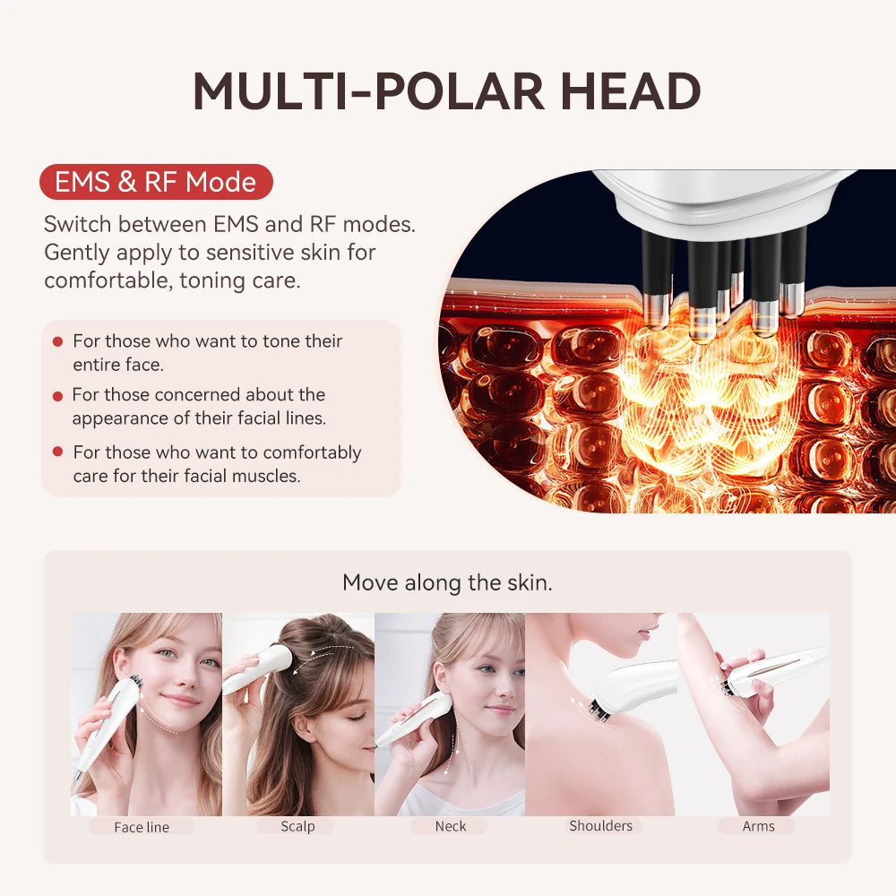 ANLAN RF Acupoint Massager Dual-head Dual-mode Design EMS Relieves Fatigue RF+EMS Skin Firming Face Skincare Beauty Device