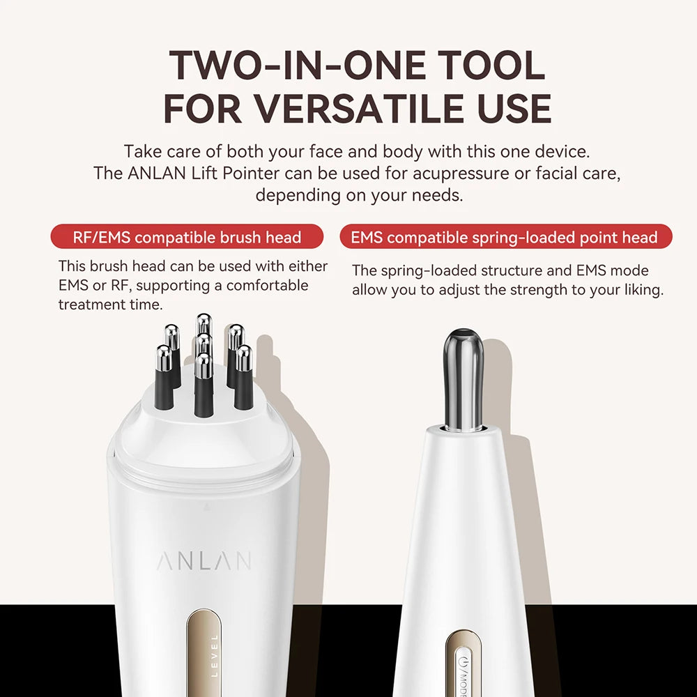ANLAN RF Acupoint Massager Dual-head Dual-mode Design EMS Relieves Fatigue RF+EMS Skin Firming Face Skincare Beauty Device