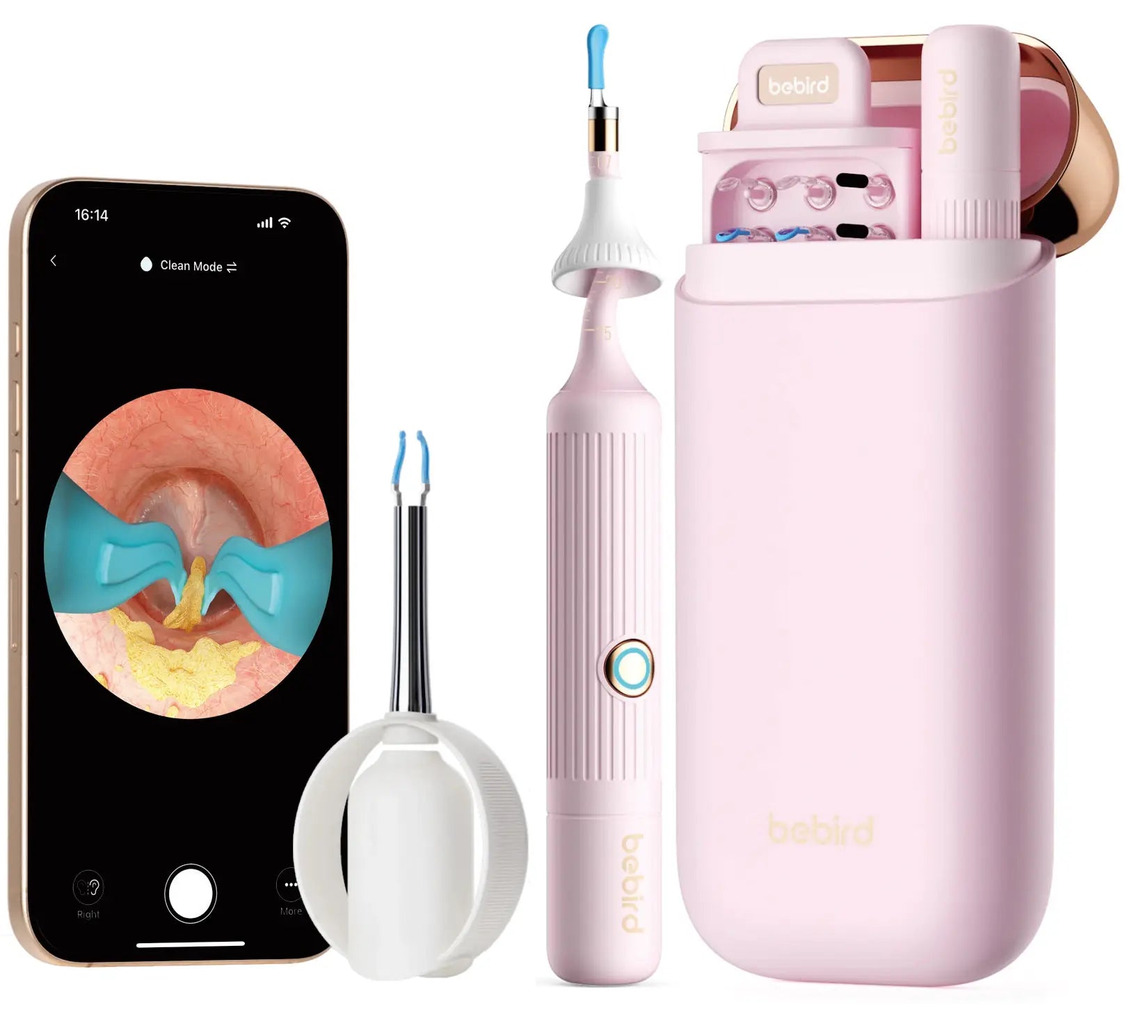 [Pink Color] Bebird EarSight Plus I35R Visual Earpick Ear Cleaner Bendable & Affordable All-in-1 Ear Rod Earwax Removal Kits