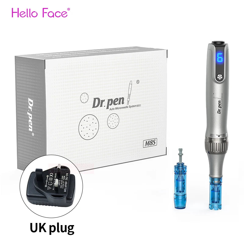 Dr. pen Ultima M8S Wireless Professional Derma Pen with 2  Needle for Hair Growth Microneedle Therapy Anti Backflow Micro Pen